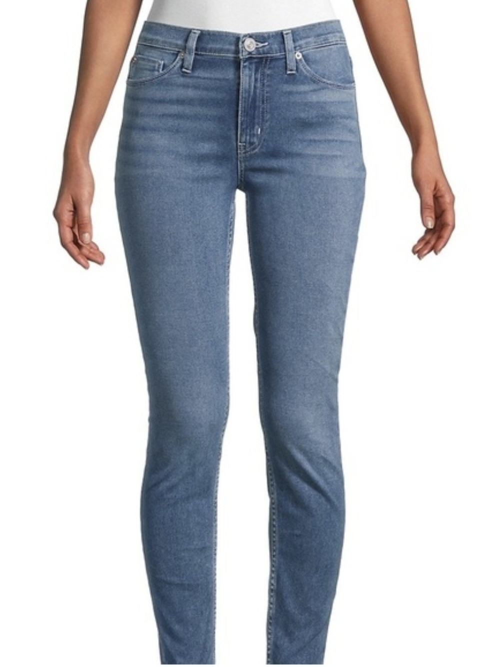 Classic Women's Mid-Rise Medium Blue Skinny Jeans